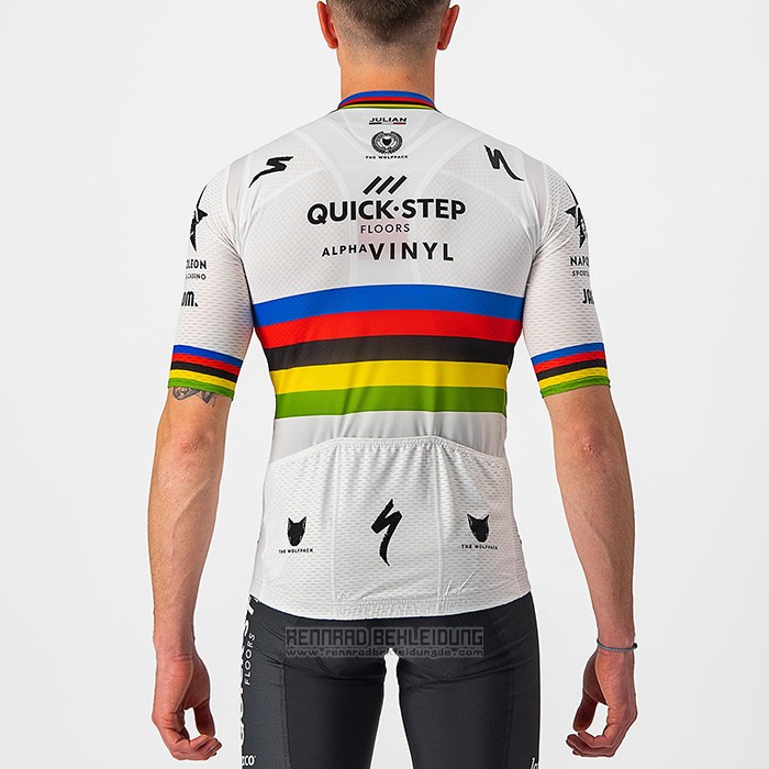 2022 Fahrradbekleidung UCI Deceuninck Quick Step Wei Trikot Kurzarm und Tragerhose